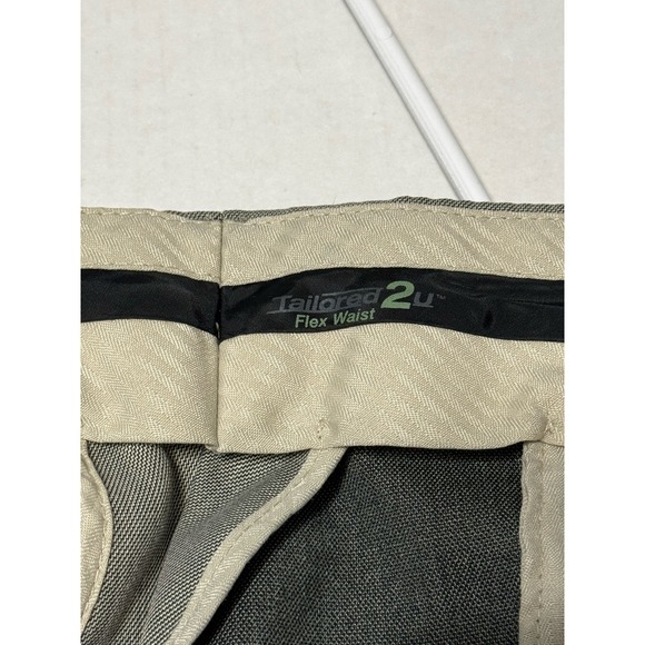 Savane Men's Dress Pants 38W 30L Flex Waist Gray Flat Front - Picture 5 of 6